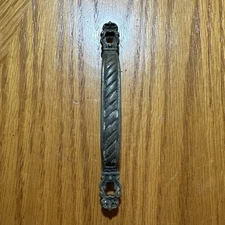 Vintage Very Ornate Crowns Furniture Door Pull Drawer Handle Antique 5”
