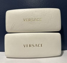Versace Eyeglasses Sunglasses Hard Case White with Gold Logo