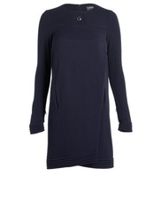 Chanel Trimmed Long Sleeves Dress Womens 6 Navy Wool