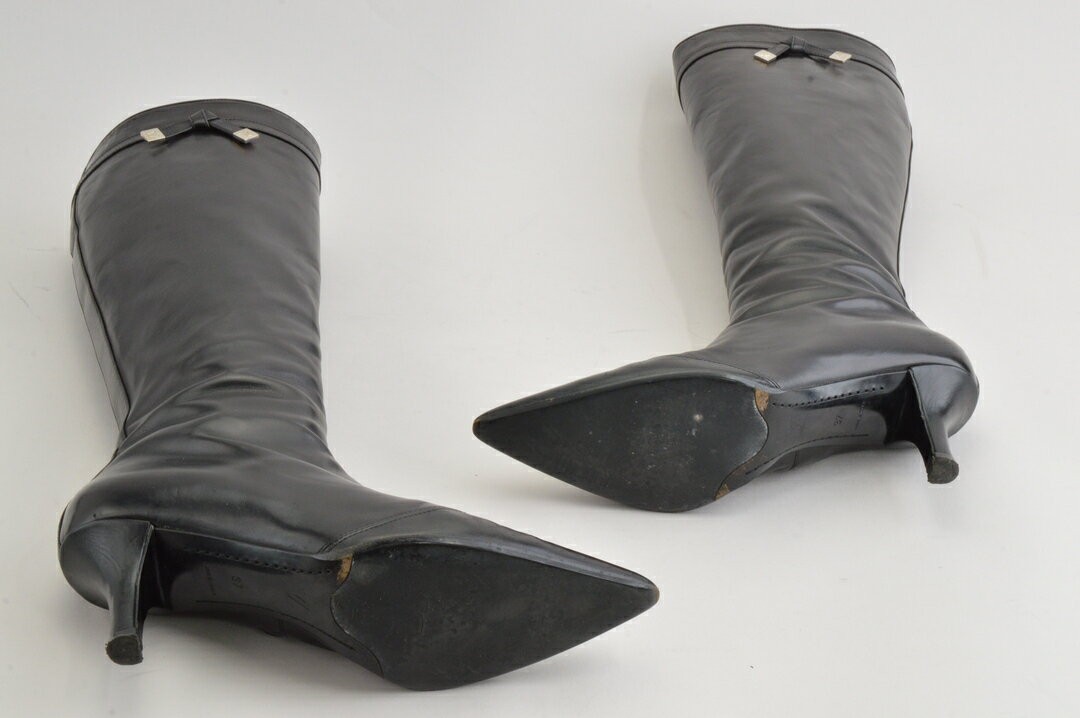 Louis Vuitton Long Boots Shoes EU 37 US 7 Leather Black Authentic thumbnail 6