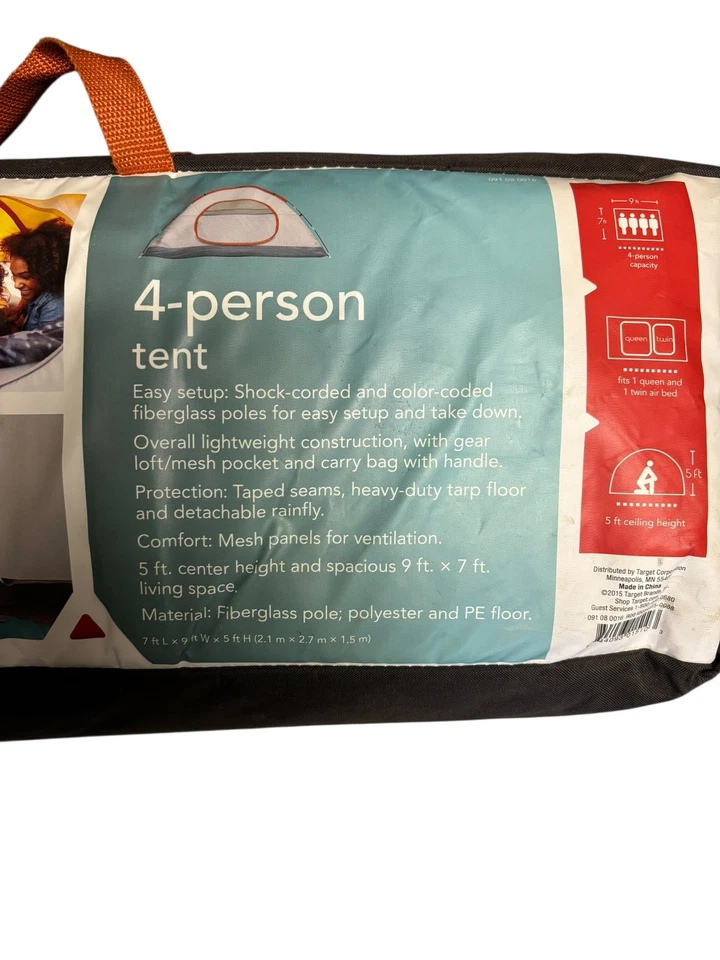 Tienda domo Embark para 4 personas postes codificados por colores gris óxido mosca equipo loft camping Foto 4 de 4