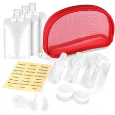 9-Pack Travel Bottles Set, Leak-Proof Refillable Containers with Clear Zipper...