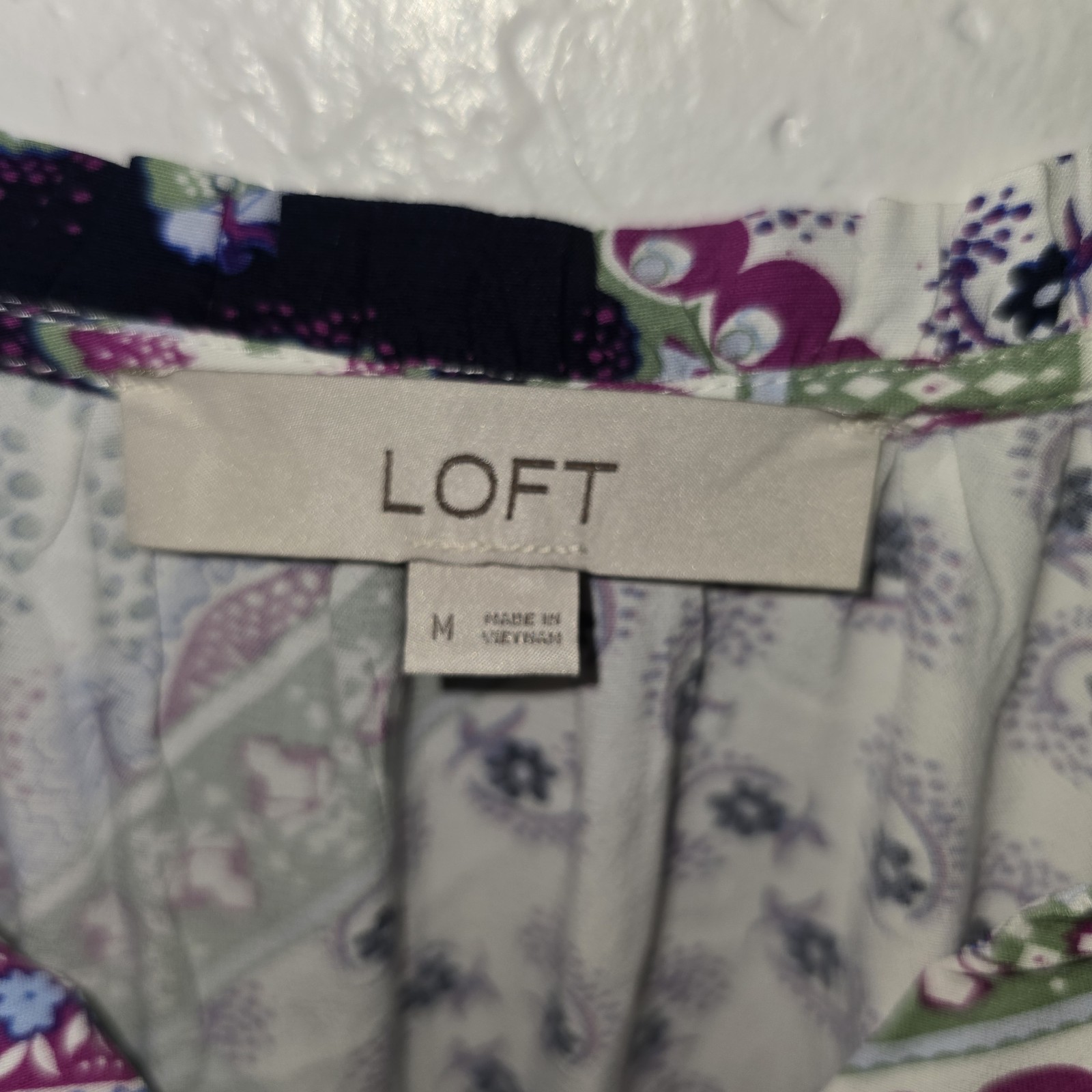 LOFT Patchwork Button up Dress Sz Medium Comfy We… - image 5