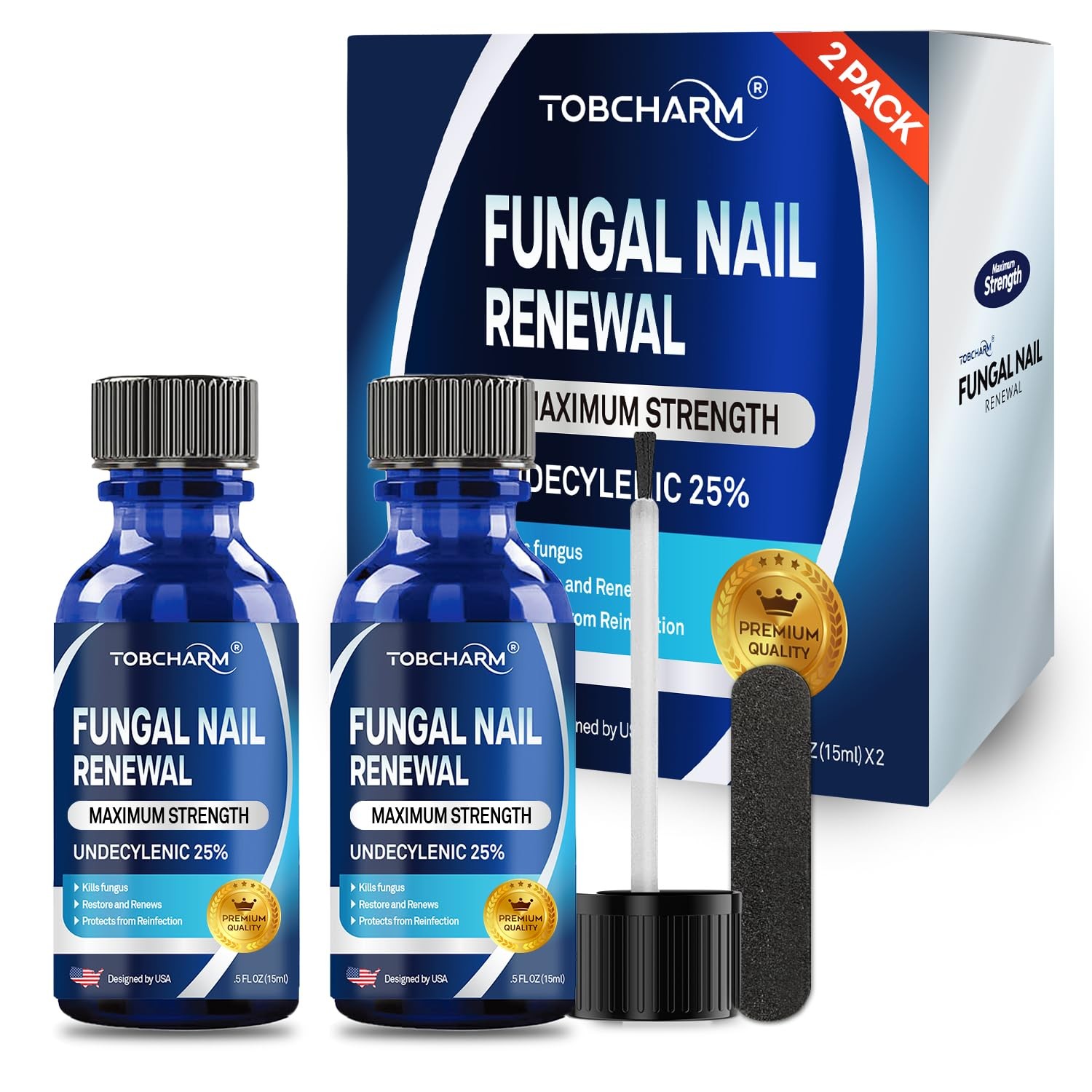 Toenail Fungus Treatment Extra Strength with 25% Undecylenic Acid & Tea Tree ...