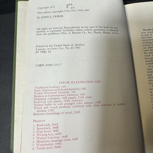 Industrial Arts Woodworking Book Second Ed. by John L. Feirer 1972 - Ex Libris - Picture 8 of 14