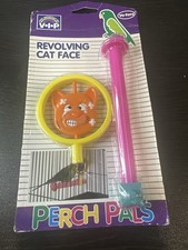 V.I.P. Perch Pals Revolving Cat Face Bird Toy for Parakeets  Small Birds