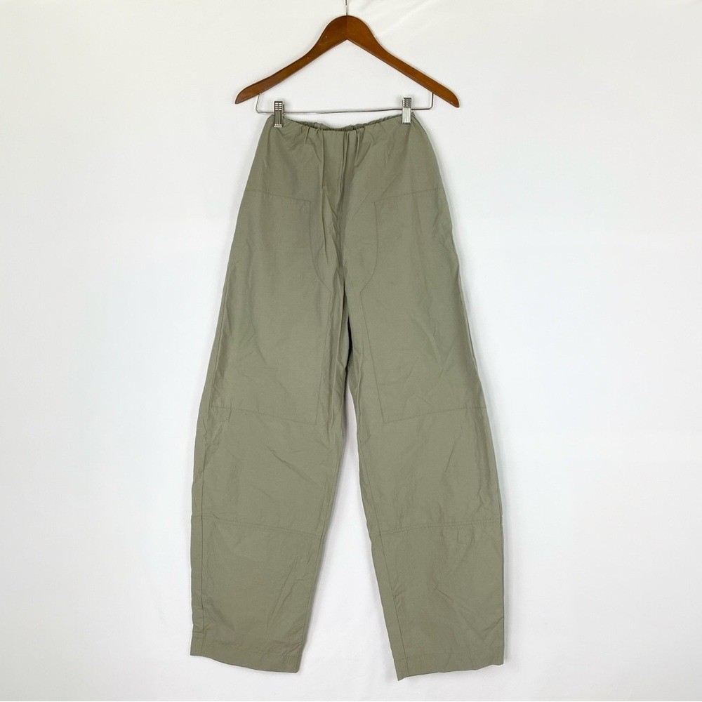 Paris Georgia Cocoon Track Pant in Khaki Relaxed Size Small High Rise Green