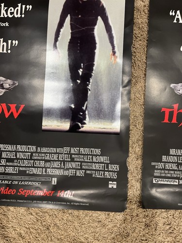 4 Lot Vintage 1994 The Crow Händler VHS Veröffentlichung Filmplakat Brandon Lee Schaden - Bild 10 von 21