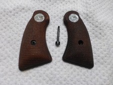 Vintage Wood Factory Colt D-short Frame Checkered Pistol Grips 1