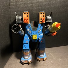 Vintage Robot Toy Military Style Action Figure Launcher Cannons Blue R79