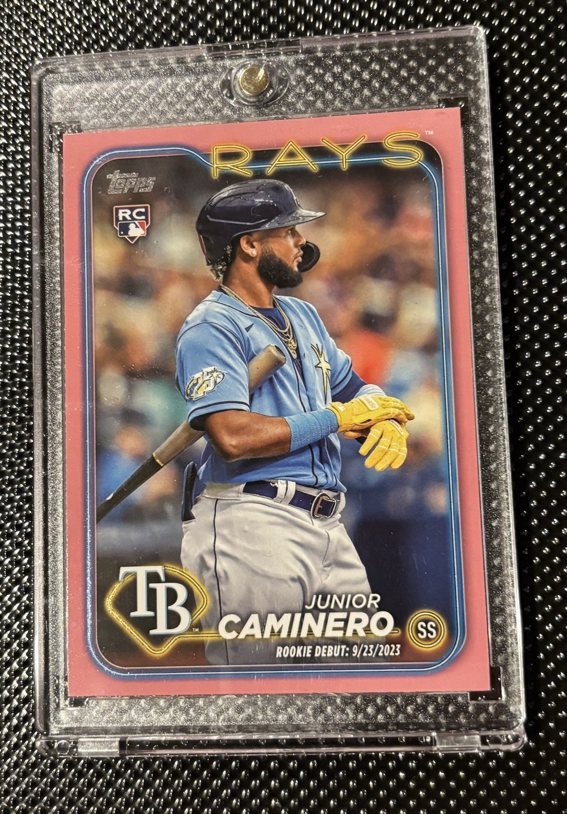 2024 Topps Update Junior Caminero Rookie Debut RC Mother’s Day Pink #/50 US223