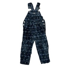 Vintage GAP Girls Size XS Navy Blue Floral Corduroy Overalls Good Condition