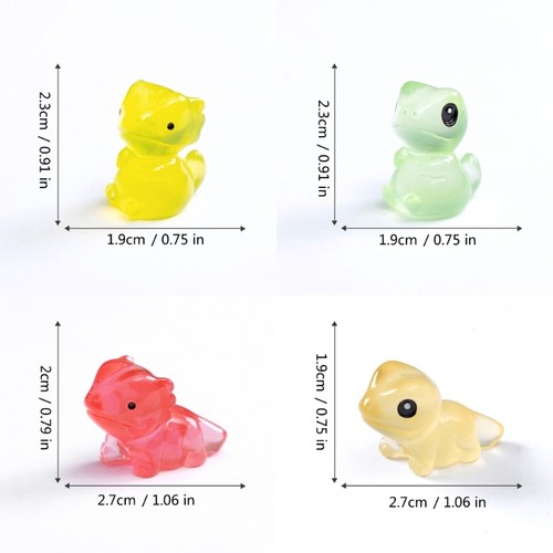 4Pcs Creative Glowing Resins Reptile Miniature Figurine For Bedroom Shelf Design - Picture 8 of 8