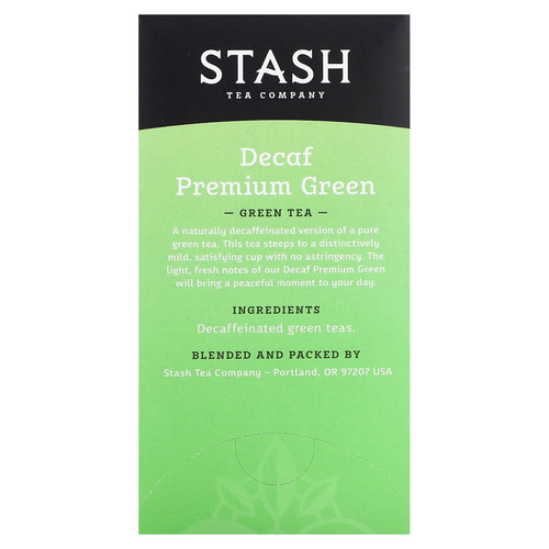 Green Tea, Decaf Premium Green, 18 Tea Bags, 1.1 oz (33 g) - Zdjęcie 2 z 3