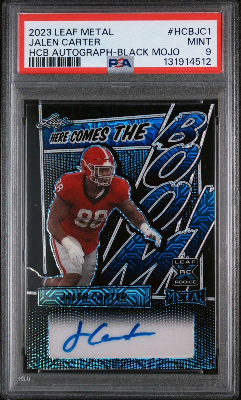 Jalen Carter Leaf Metal Here Comes the Boom Autographs #HCBJC1 Black Mojo