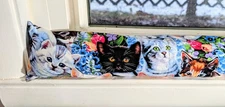 Door Draft Stopper, Cedar Filled, Draft Stopper, Window Draft Stopper, Cat