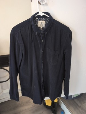 Steel & Jelly Men's Corduroy Button Up Floral Accent Long Sleeve Large