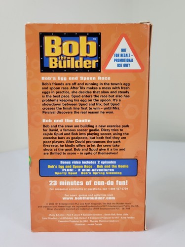 Bob The Builder Bob Bonus PROMO VHS Tape Never Seen On TV Animated Children's - Picture 5 of 9