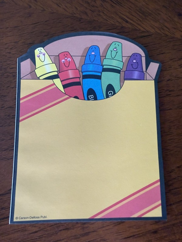 Vintage Carson Dellosa Crayon Box Notepad 42 Sheets 