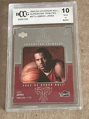 2003-04 UD Honor Roll Superstar Tribute #3 LeBron James Rookie BGS BCCG 10 Mint+