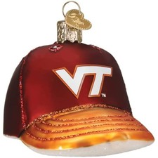 Old World Christmas Blown Glass Ornament for Tree, Virginia Tech Baseball Cap