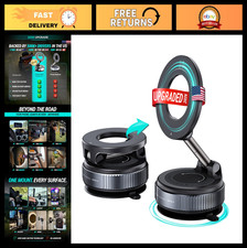 Upgraded Vacuum Suction Cup Phone Mount - 360  Magnetic Car Holder for iPhone 
