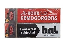 Stranger Things hnl Hawkins Demogorgons Magnetic Bumper Stickers Set of 2 New