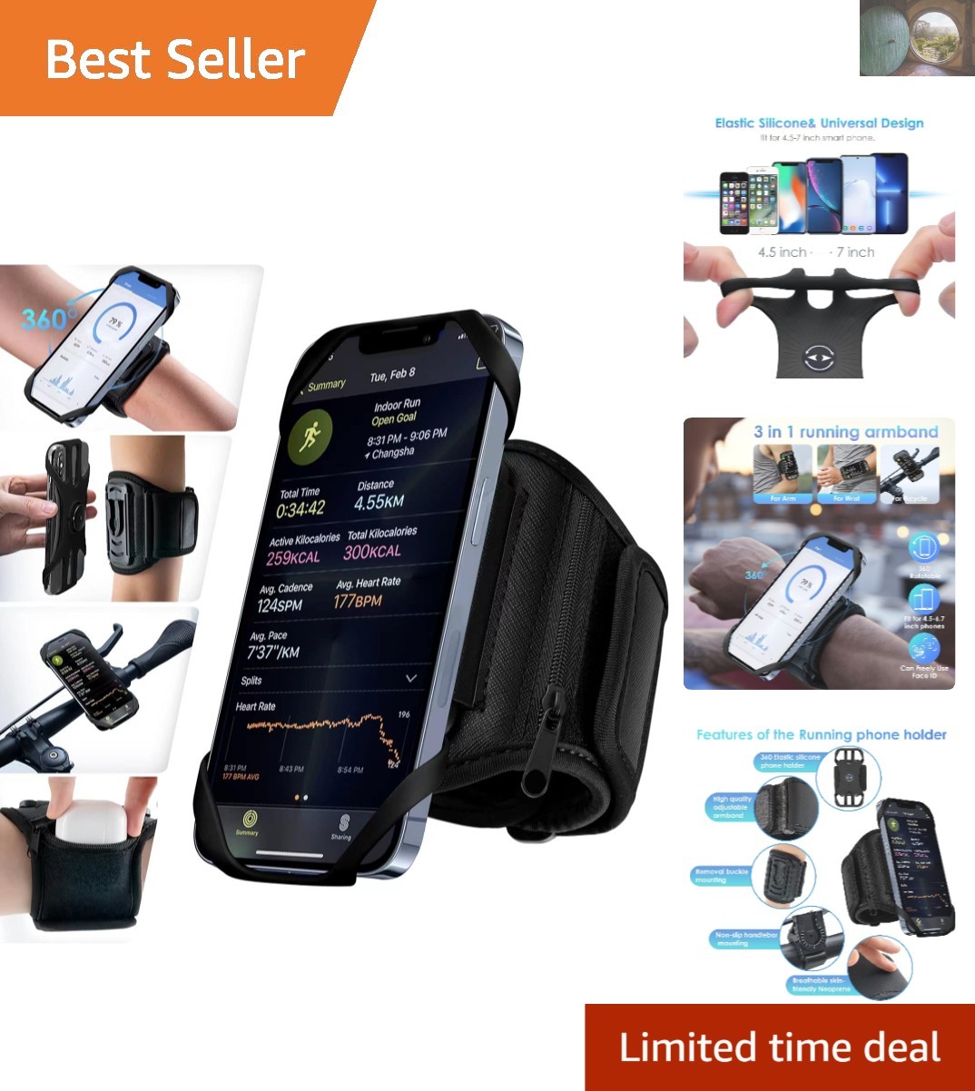 All-in-One Detachable Armband for 4.5-7'' Smartphones - Idea