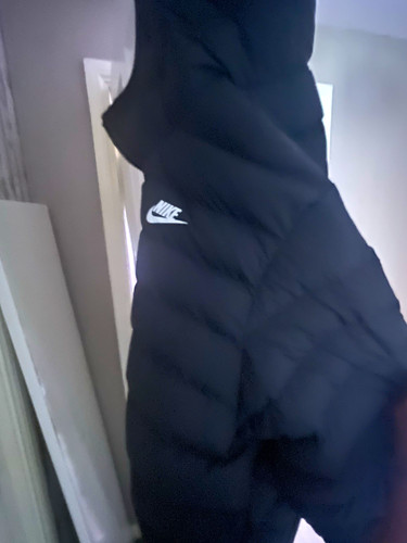 Nike Men's / Boy’s Black Hooded Puffer Jacket Full Zip Quilted Winter Size XL