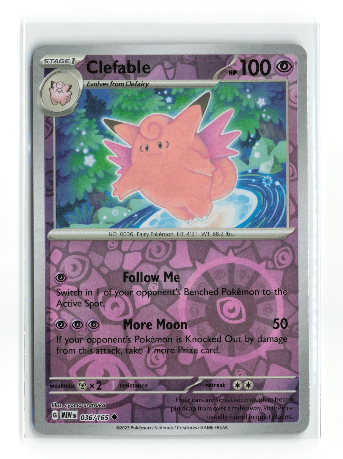 Clefable #036/165 SV Scarlet & Violet 151 Uncommon Reverse Holo Pokemon TCG NM
