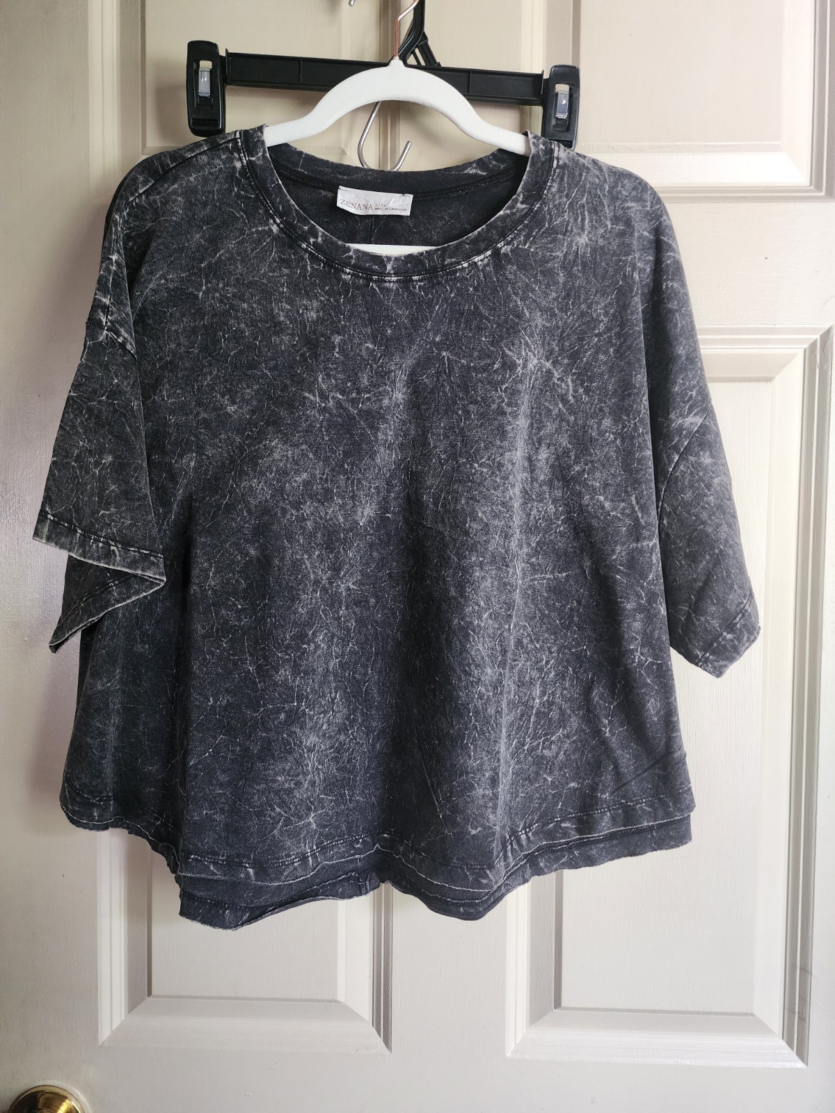 Zenana Women's Acid Wash T-shirt BLACK Size S/M