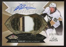 2014-15 Fleer Showcase Hot Prospects Patch Derrick Pouliot RC Auto 115/375 #185