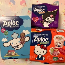 Sanrio Ziploc / Cinnamoroll Hello Kitty Kuromi  3 Set Containers / NEW JAPAN