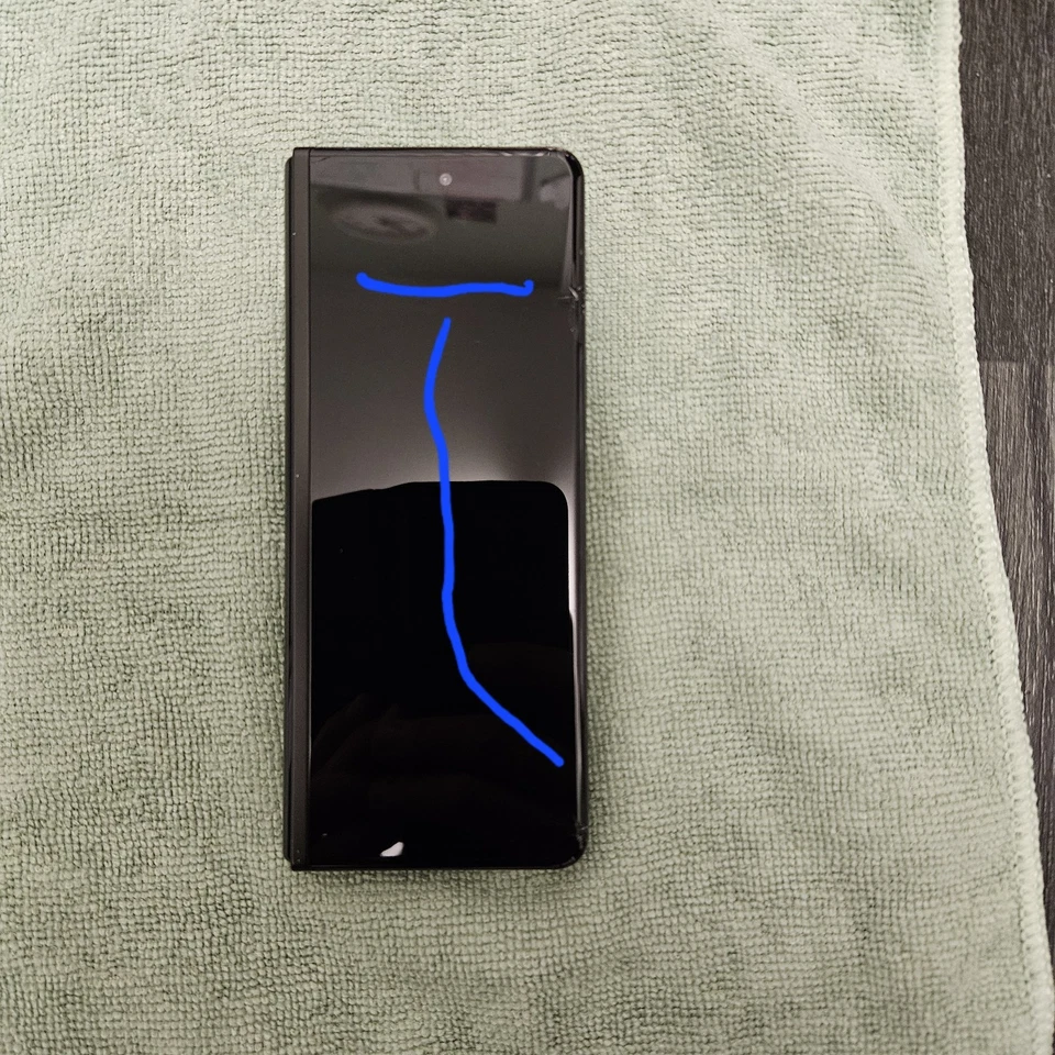 Samsung Galaxy Z Fold3 5G Black 256GB (Damaged Front Screen) Works Perfectly - image 3 of 4