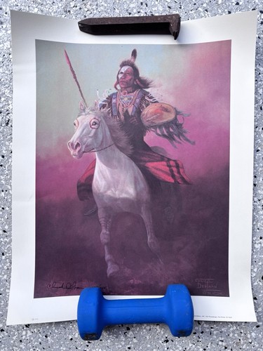 Vintage 90S Loan Avenger Native American Americana Poster By Chuck DeHaan