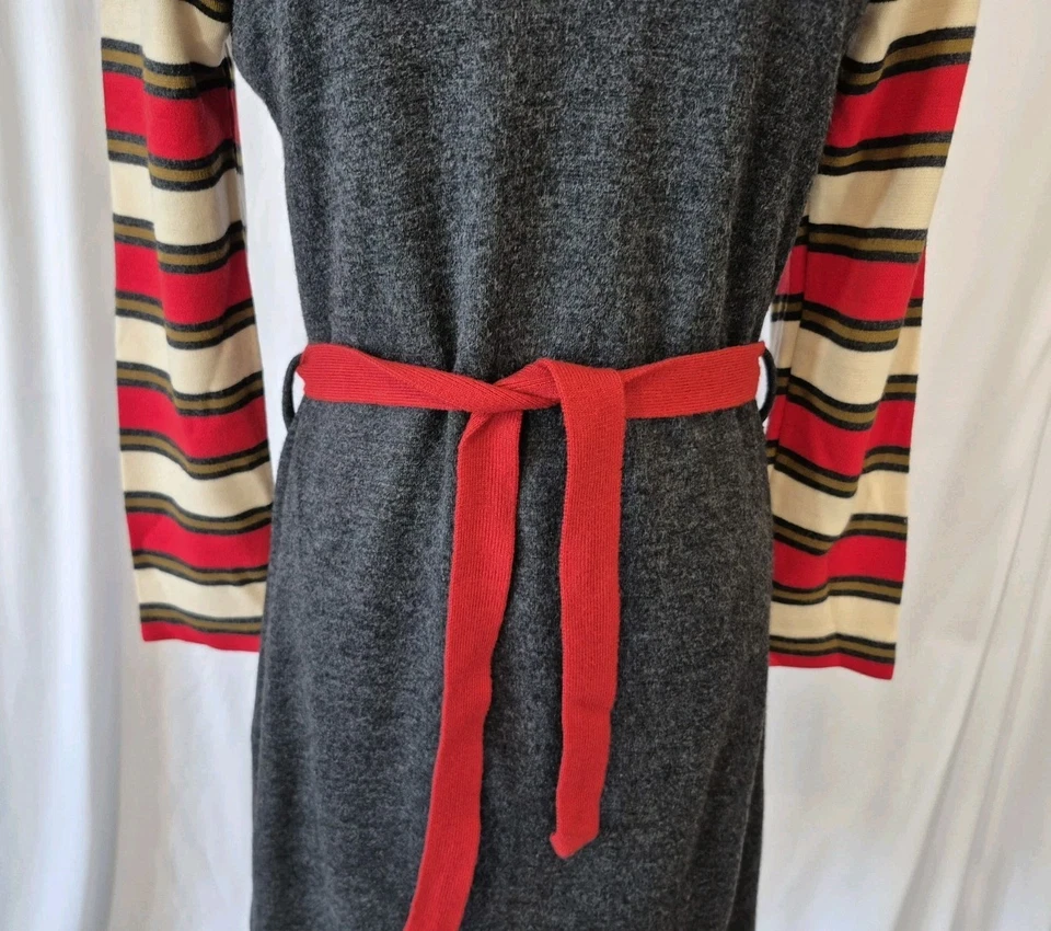 Vestido Suéter Vintage Años 60 El Ojo Rojo Para Mujer Gris Rojo Blanco S/M Foto 2 de 4