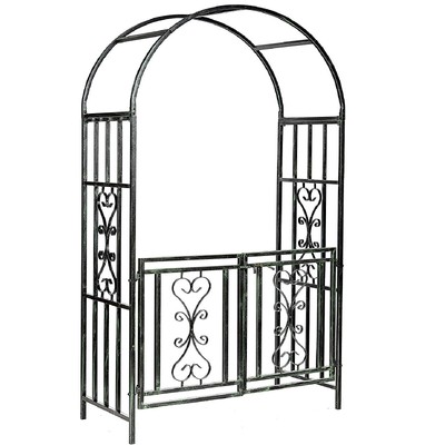Metall Gartentor Hochzeit Rosenbogen Pergola Torbogen Kletterpflanze Rankgitter schwarz
