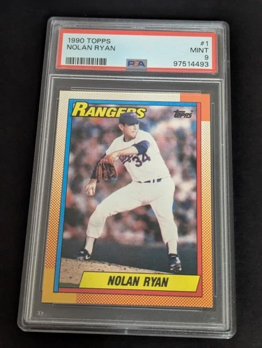 1990 TOPPS  #1  NOLAN RYAN   PSA 9 MINT Clean Case Rangers  🔥