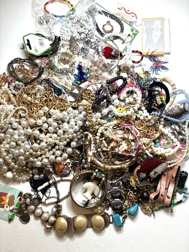 Huge Lot 5+ lbs.  Costume Jewelry VTG Now Junk, Art ,Craft, Repurpose AS IS