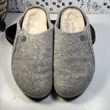 Birkenstock Zermatt Shearling Wool Felt Natural, Light Gray, Size 8 EU 38