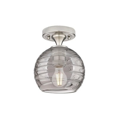 Innovations Lighting 434-1F-8-6 Crown Point Flush Mount Crown - Satin Nickel /