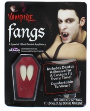 Halloween Vampire Fangs Dracula Teeth & Adhesive Fancy Dress Costume Accessory