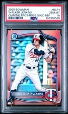 2025 Bowman Chrome Walker Jenkins Rose Gold Refractor /15 SSP🔥PSA 10🔥POP 1🔥