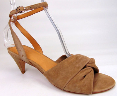 Joie Mallison Low Heel Ankle Strap Women's Pumps Sandals, Size 10.0 M, Taupe Sue