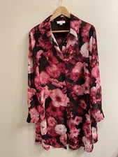 Calvin Klein Women’s Size Medium Sheer Black Floral Over Dress (flaw)