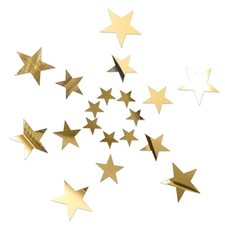 40 Pcs Star Mirror Wall Stickers, 3D Acrylic Star Stickers Adhesive Art Gold