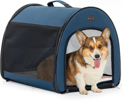 Collapsible Dog Crate, Dog Travel Crate - 26.5 Inch Lightweight, Roomy, Easy to