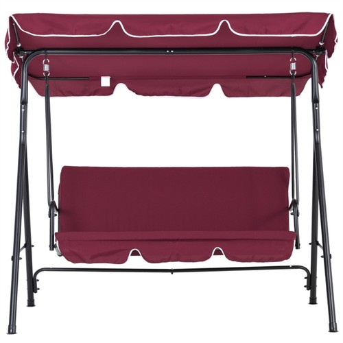 Outdoor Red Patio Swing Chair Comfortable Seating for Garden Porch Relaxation - Picture 4 of 6