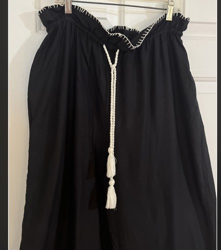 Topshop Womens Black Embroidered Palazzo Pants Size 6 - Picture 7 of 9