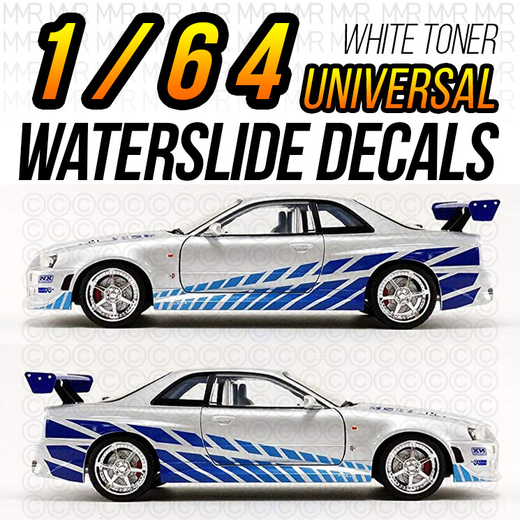 1/64 BRIAN R34 2 FAST 2 FURIOUS Custom Universal WaterSlide 1/64 BRIAN R34 2 FAST 2 FURIOUS Custom Universal WaterSlide